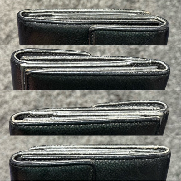 Chanel vintage black Caviar leather large flap wallet with insert/chain - Picture 5 of 17